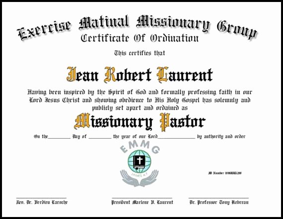 Certificate Of License for the Gospel Ministry Template Best Of ordination Certificates for Your Church
