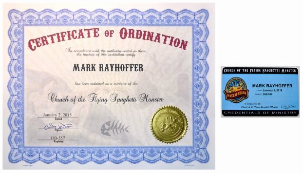 Certificate Of License for the Gospel Ministry Template Luxury Church Of the Flying Spaghetti Monster Certificates Of