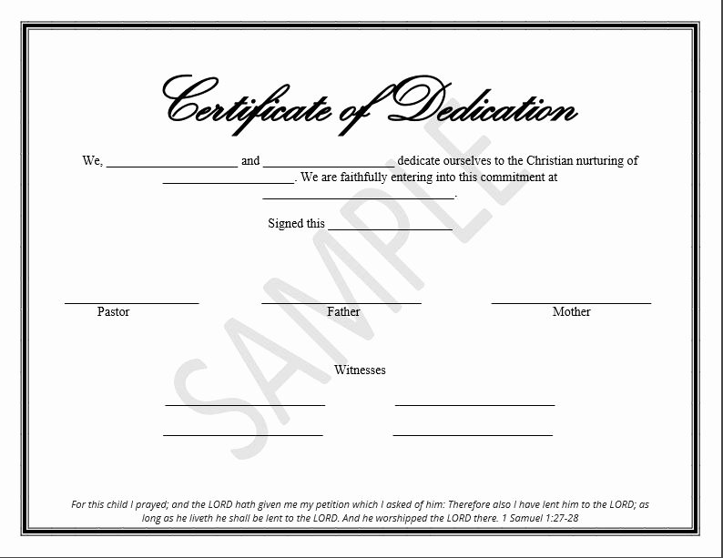 Certificate Of License for the Gospel Ministry Template Unique Printable Child Dedication Certificate Templates the