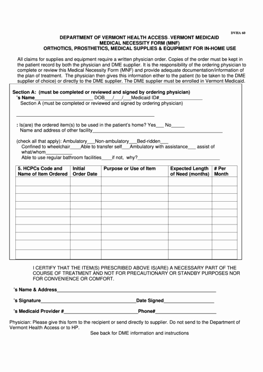 Certificate Of Medical Necessity form Template Best Of form Dvha 60 Medical Necessity form Mnf Printable Pdf