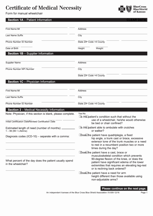 Certificate Of Medical Necessity form Template Lovely 270 Bcbs forms and Templates Free to In Pdf