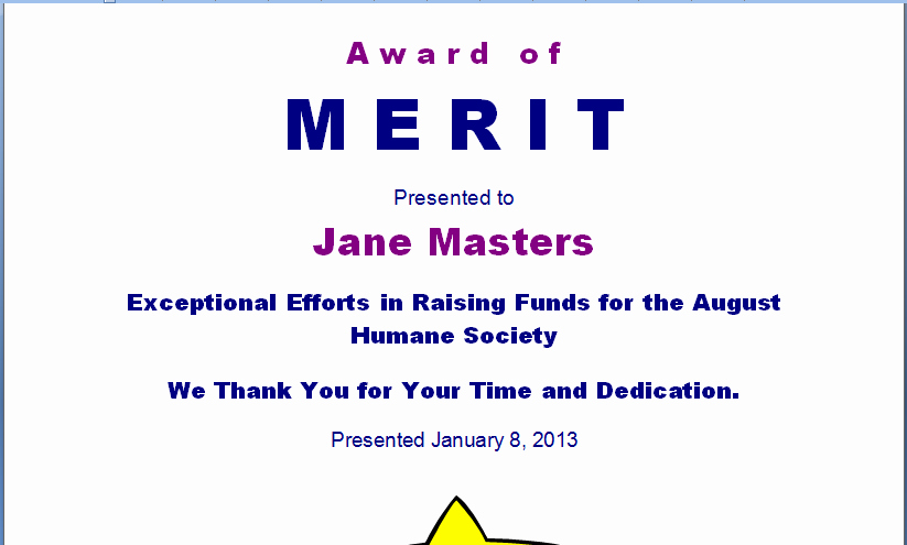 Certificate Of Merit Sample Inspirational Merit Award Template Blue Layouts