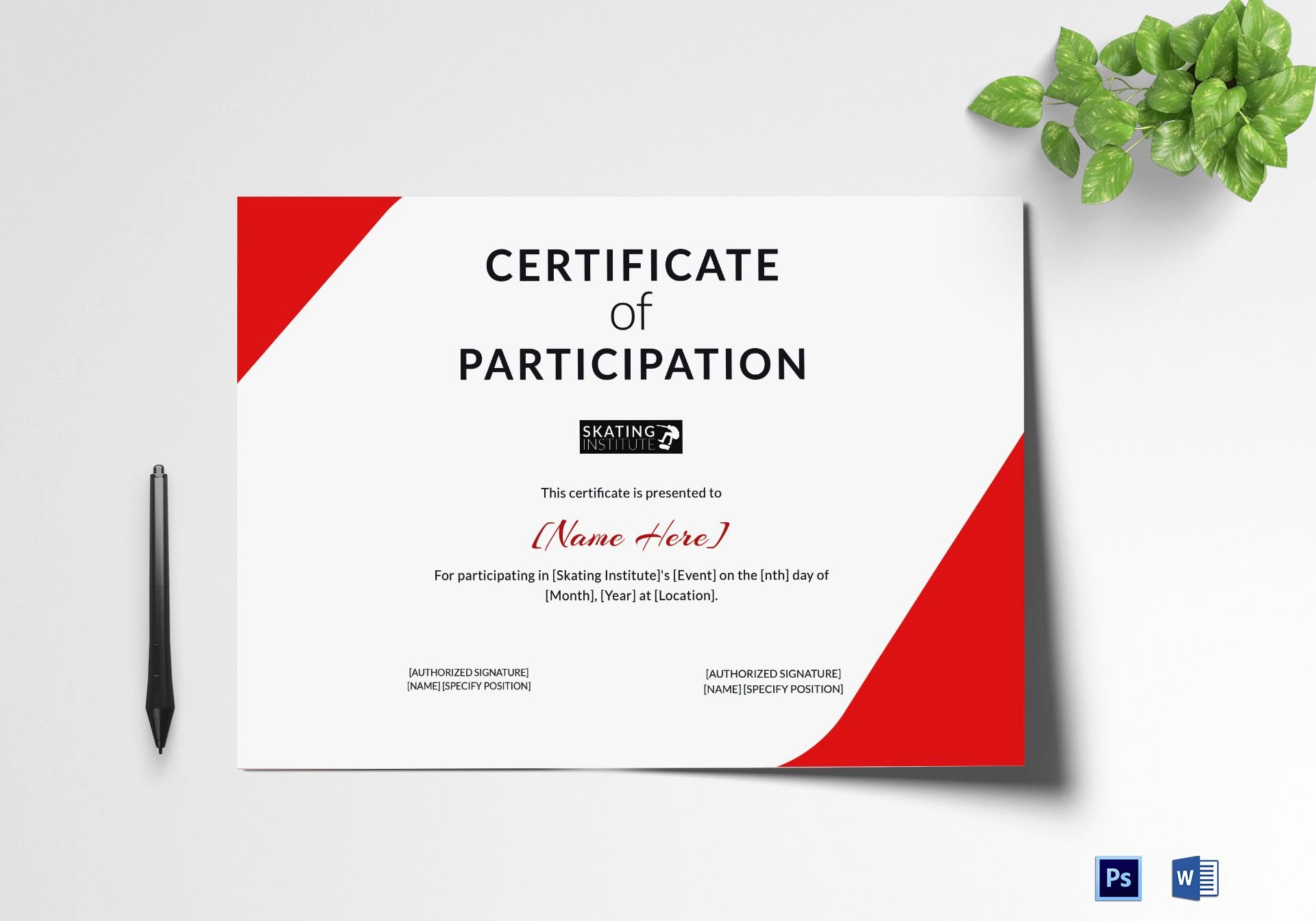 Certificate Of Participation Design Inspirational Certificate Of Participation for Skating Design Template