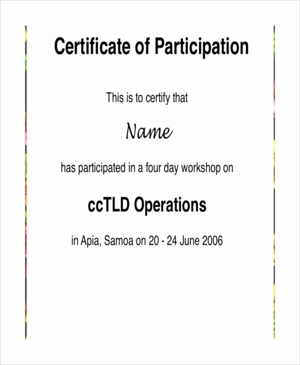 Certificate Of Participation Pdf Inspirational 12 Certificate Of Participation Templates Word Psd Ai