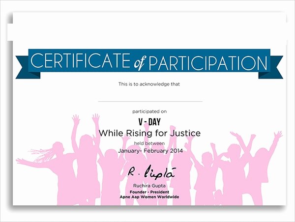 Certificate Of Participation Sample Awesome Free 9 Examples Of Certification Of Participation In Psd