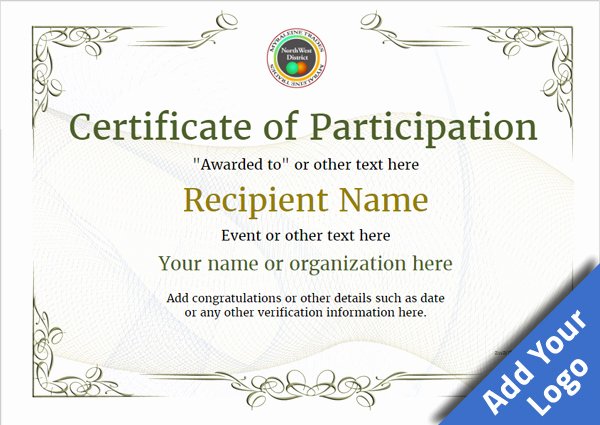 Certificate Of Participation Sample Awesome Participation Certificate Templates Free Printable Add