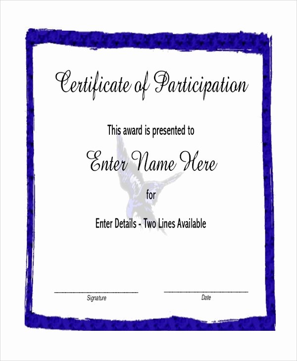Certificate Of Participation Sample New Sample Certificate 47 Examples In Pdf Word Ai