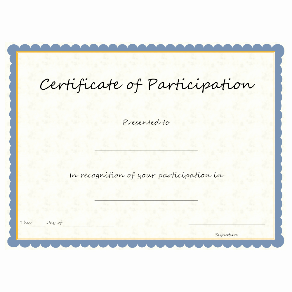 Certificate Of Participation Template Doc Luxury Certificate Of Participation