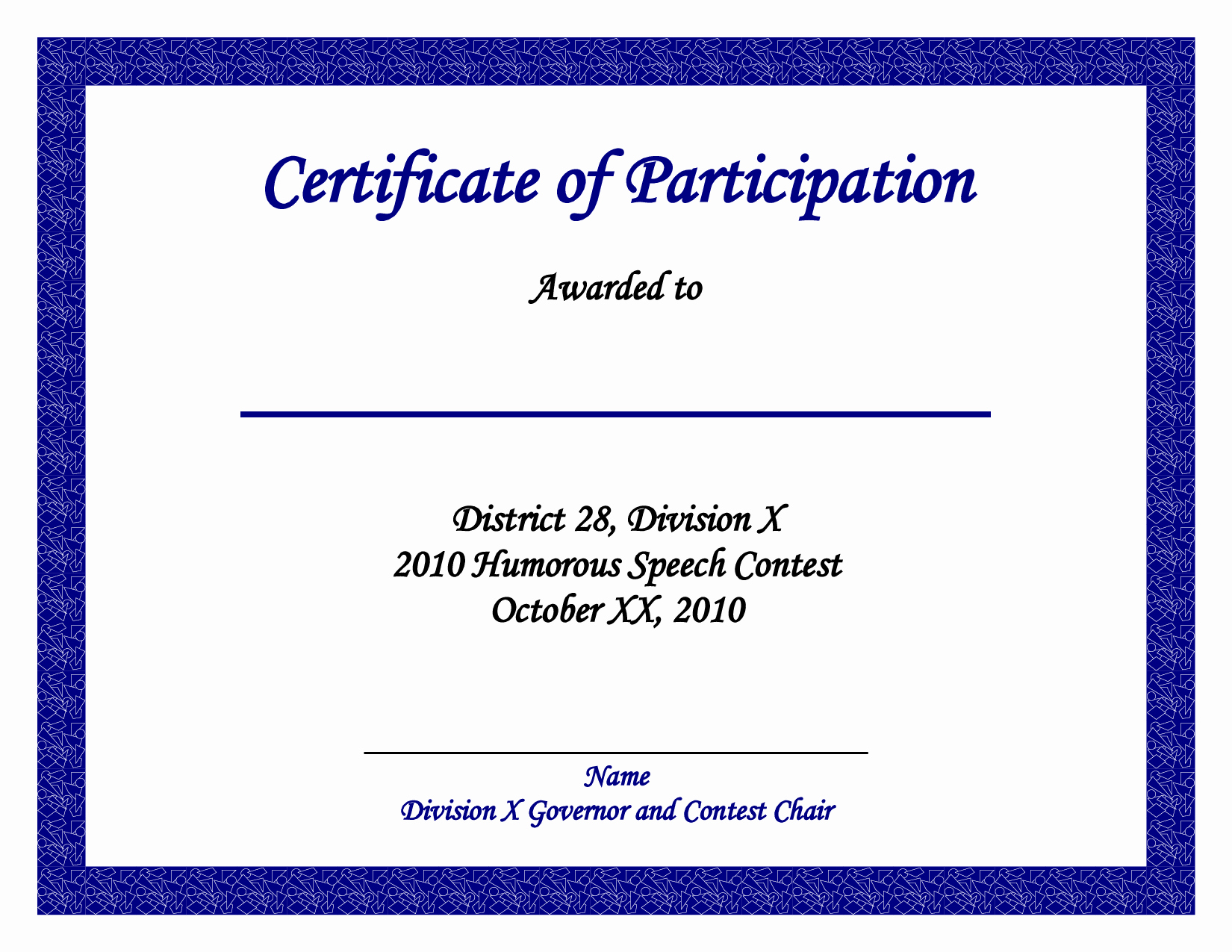 Certificate Of Participation Template Elegant Speech Certificate