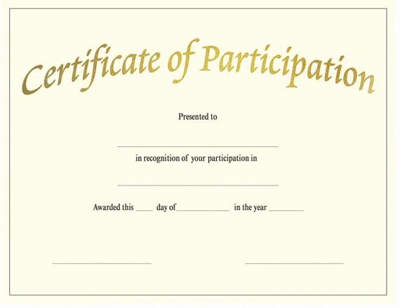 Certificate Of Participation Templates Beautiful Blank Award Certificate Templates Participation