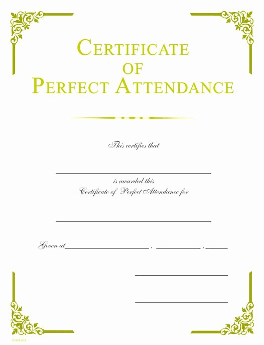 Certificate Of Perfect attendance Awesome Perfect attendance Gold Foil Certificate – Wilson Awards