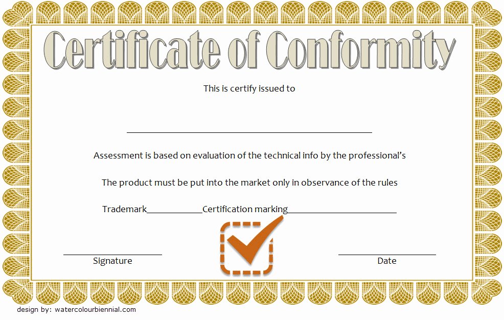 Certificate Of Quality Template Inspirational Certificate Of Conformity Templates [7 New Designs Free]