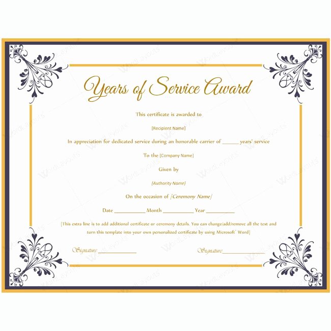Certificate Of Service Sample Unique 13 Best Years Of Service Award Images On Pinterest