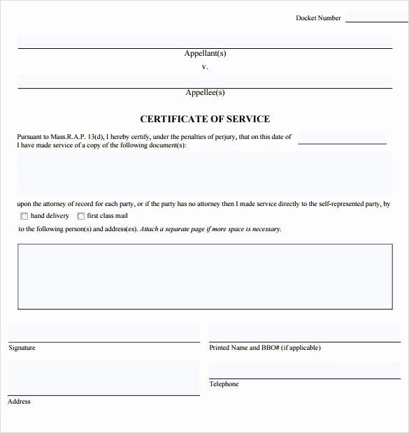 Certificate Of Service Template Best Of Certificate Of Service Template 14 Download Documents
