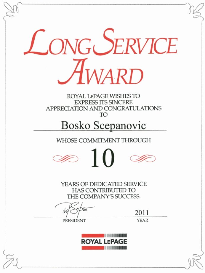 Certificate Of Service Template Unique Years Service Certificate Template