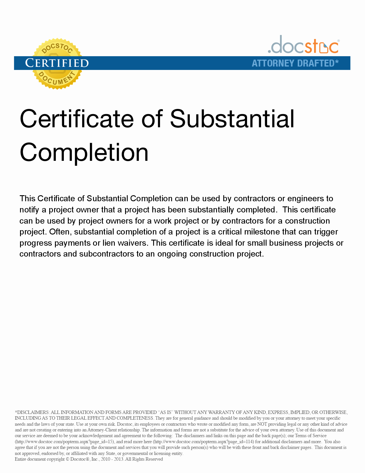 Certificate Of Substantial Completion Template Fresh Letter Substantial Pletion Free Printable Documents