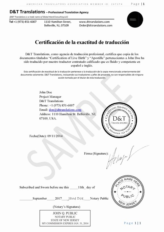 Certificate Of Translation Template Awesome Translation Samples D&amp;t Translations