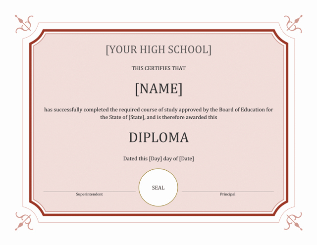Certificate Seal Template Word Best Of High School Diploma Template Word Free Download