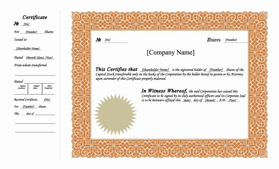Certificate Seal Template Word Inspirational 40 Free Stock Certificate Templates Word Pdf