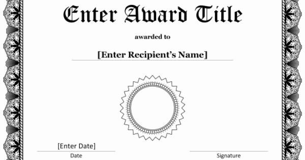 Certificate Seal Template Word Unique Black Award Seal Certificate for Microsoft Word Download