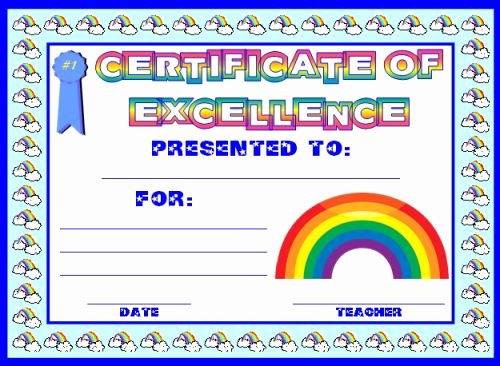 Certificate Template for Kids Elegant Achievement Award Certificates