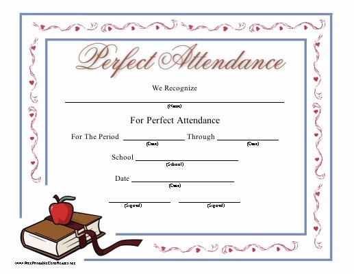 Ceu Certificate Of attendance Template Fresh This Printable Certificate Honoring Perfect attendance at