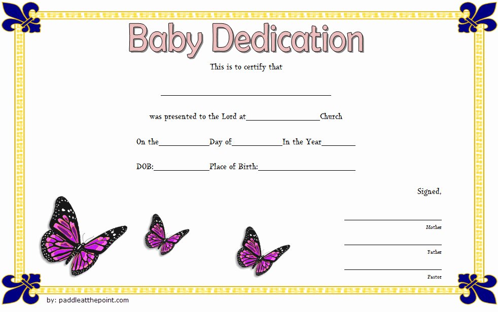 Child Dedication Certificate Template Unique 7 Free Printable Baby Dedication Certificate Templates Free