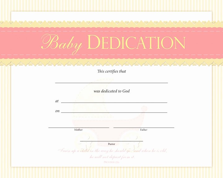 Child Dedication Certificate Templates Elegant Baby Dedication Certificate