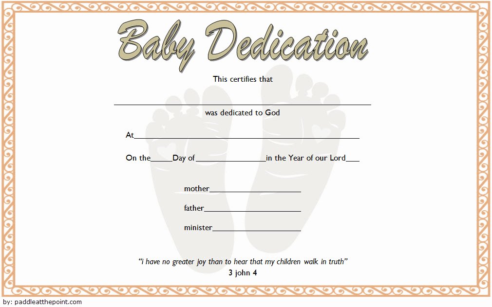 Child Dedication Certificate Templates Luxury 7 Free Printable Baby Dedication Certificate Templates Free