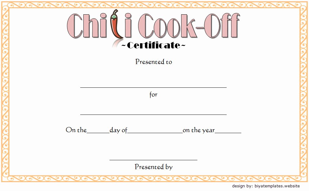 Chili Cook Off Award Certificate Template Lovely Chili Cook F Certificate Template 10 Best Ideas