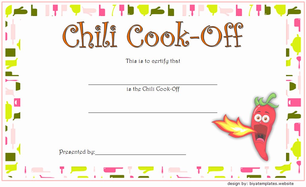 Chili Cook Off Certificate Template Inspirational Chili Cook F Certificate Template 10 Best Ideas