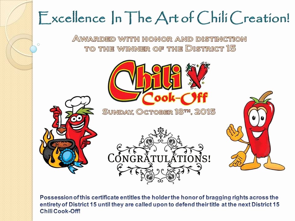 Chili Cook Off Certificate Template New Chili Cook F Certificate – Aa District 15