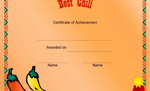 Chili Cook Off Winner Certificate Template New Honor the Winner Of A Chili Cookoff with This Printable