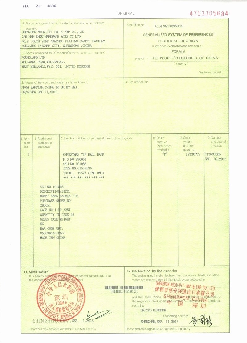 China Certificate Of origin Template Best Of China Certificate Of origin