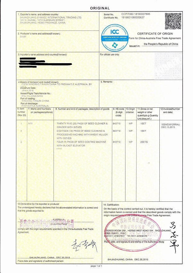 China Certificate Of origin Template Fresh Certificate Of origin form for China Australia Free Trade