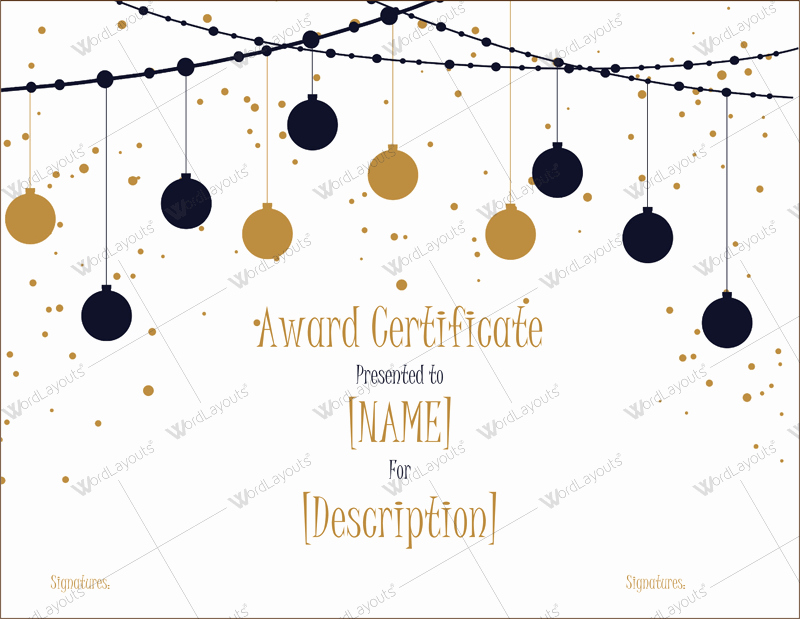 Christmas Award Certificate Template Inspirational Christmas themed Award Certificate Templates Download In