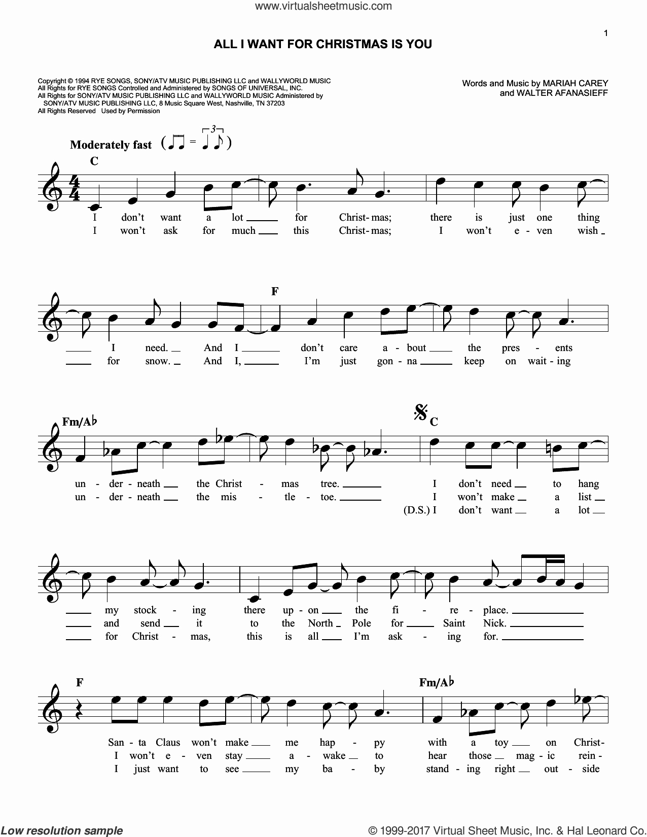 Christmas Fake Book Pdf Download Free Best Of Carey All I Want for Christmas is You Sheet Music Fake