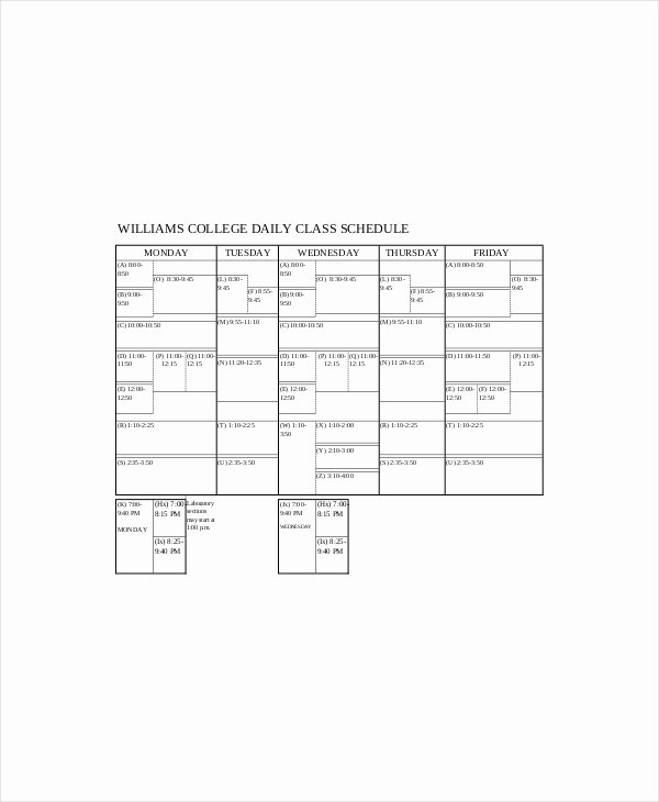 College Class Schedule Planner Beautiful College Daily Planner Template 4 Free Pdf Documents