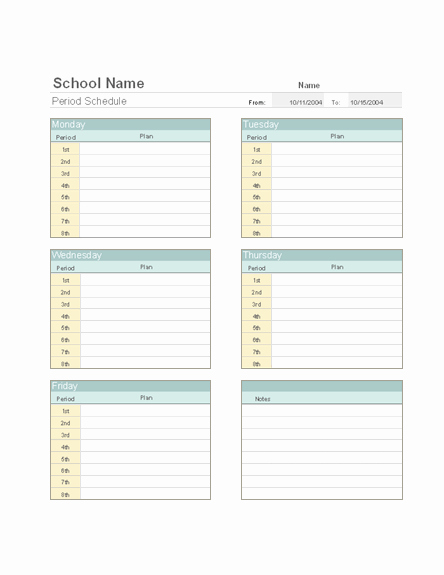 College Class Schedule Planner Lovely Free Printable Class Schedule Template