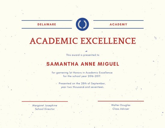 Combat Action Badge Certificate Template Awesome Academic Excellence Certificate Templates by Canva
