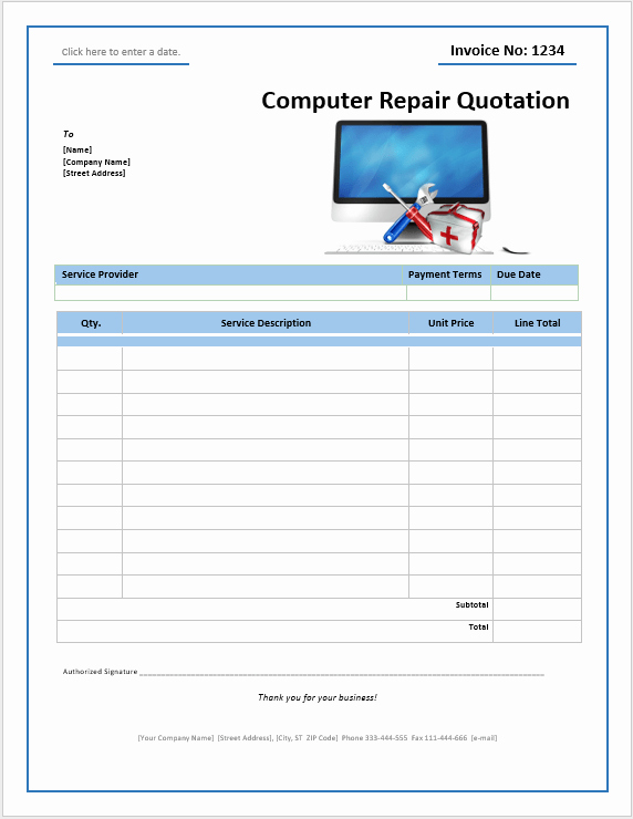 Computer Repair Price List Template Unique 19 Free Puter Repair Quotation Templates Ms Fice