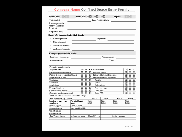 Confined Space Certificate Template Inspirational Free Confined Space Entry Templates – Xo Safety