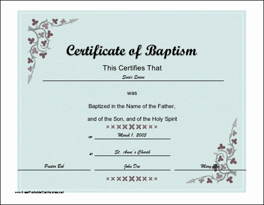 Confirmation Certificate Template Catholic Fresh A Baptismal Certificate with A Script Font and Subtle