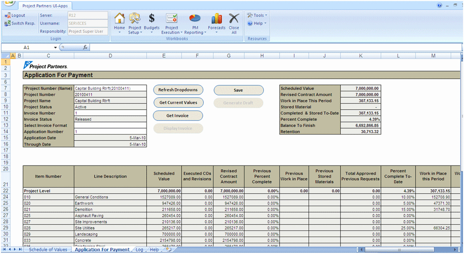 Construction Schedule Of Values Excel Awesome Construction Contract Billing