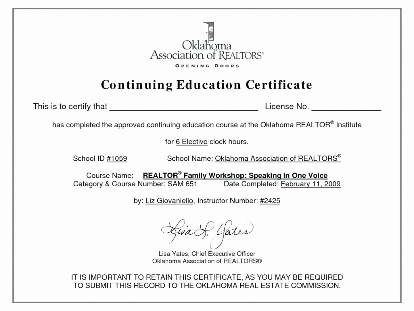 Continuing Education Credit Certificate Template Best Of Continuing Education Certificate Template