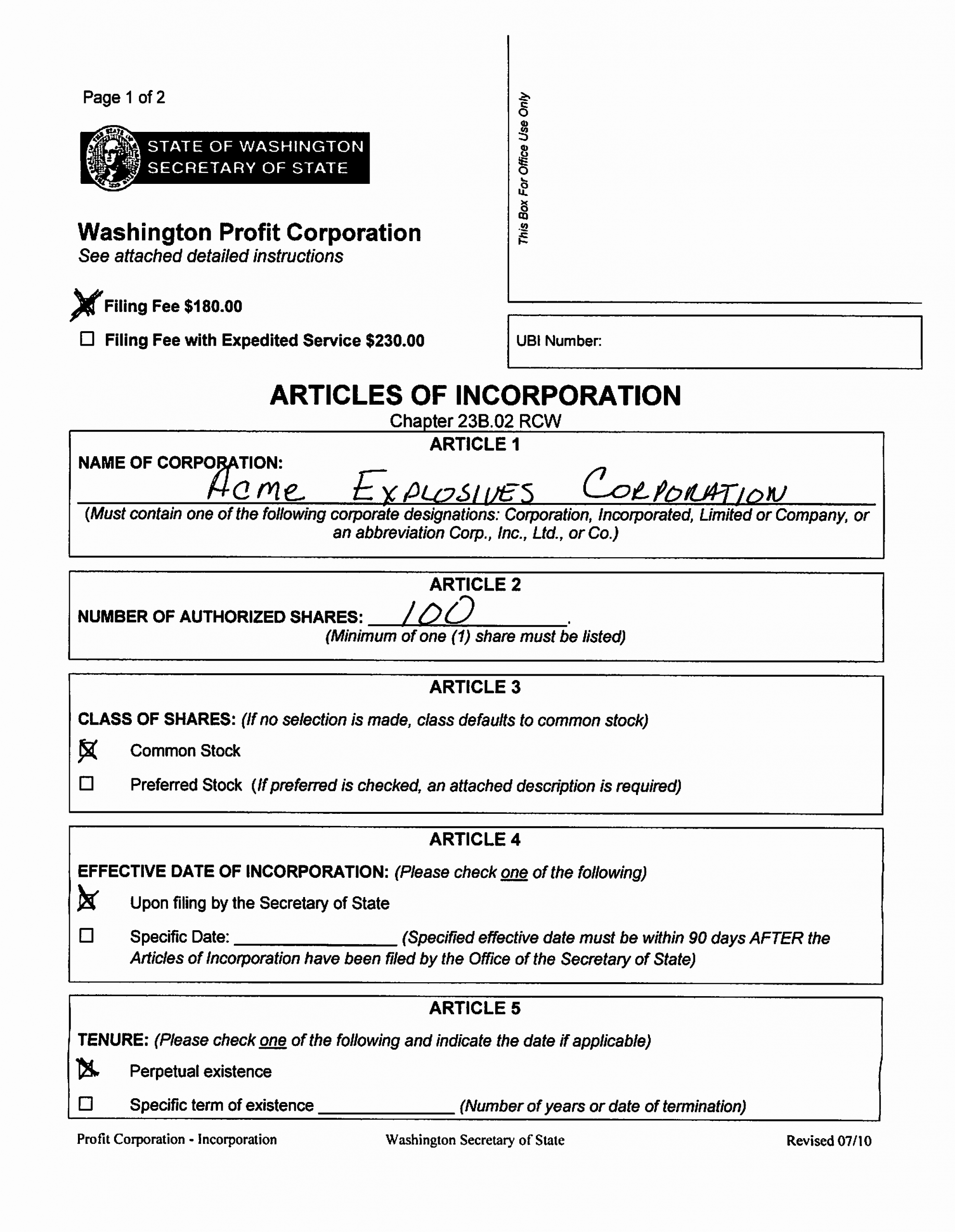 Corporate Secretary Certificate Template Best Of forming A Washington State Corporation Evergreen Small