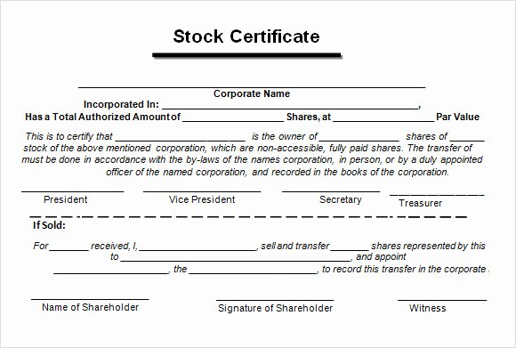 Corporate Stock Certificate Template Word Elegant Free 6 Sample Stock Certificate Templates In Google Docs