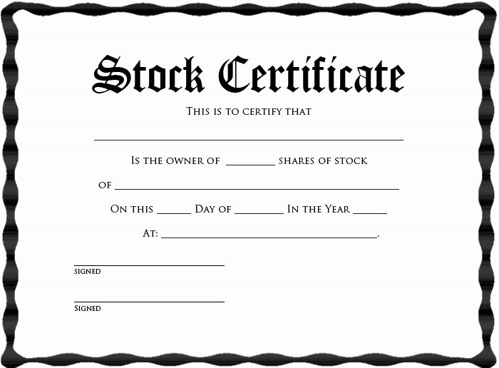 Corporate Stock Certificate Template Word Lovely Corporation Stock Certificate