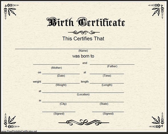 Create A Birth Certificate for School Project Fresh Sample Birth Certificate 11 Free Documents In Word Pdf