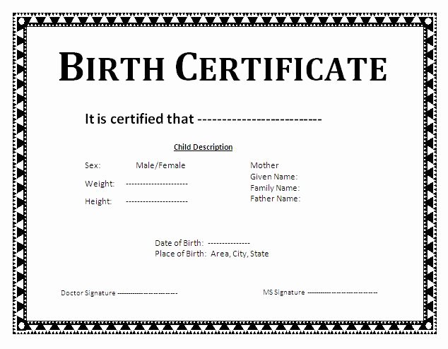 Create Birth Certificate Template Fresh 7 Birth Certificate Templates Word &amp; Pdf